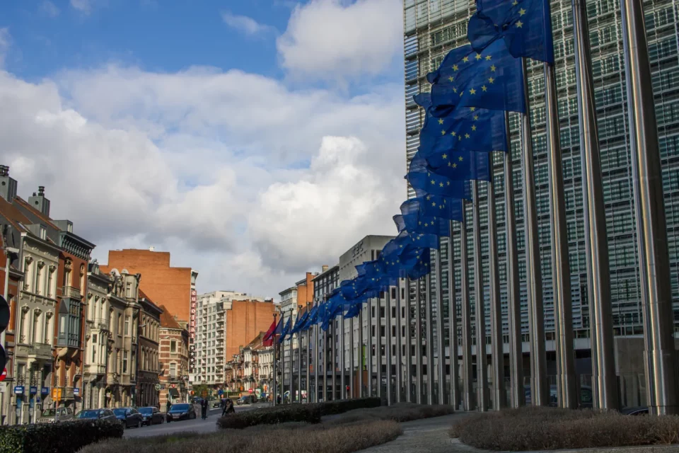 EU flags infront of the Berlaymont