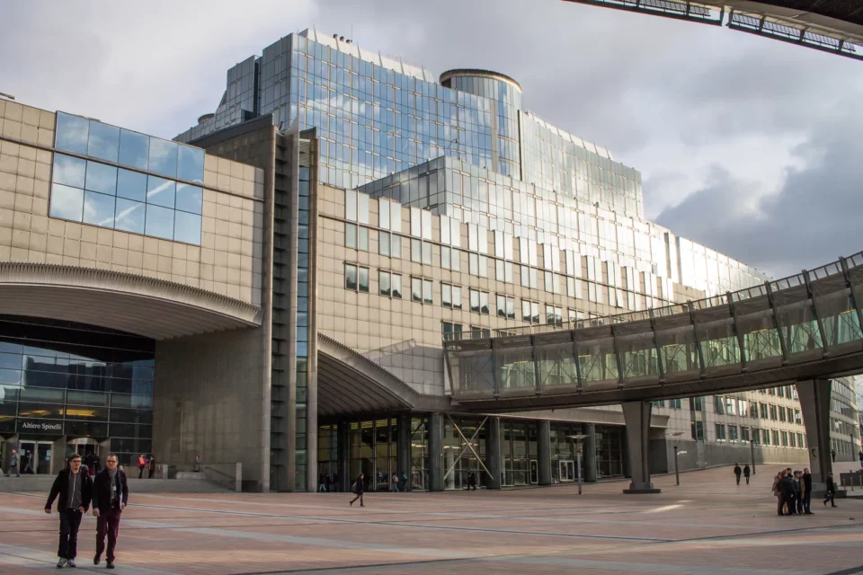The esplanade of the European Parliament