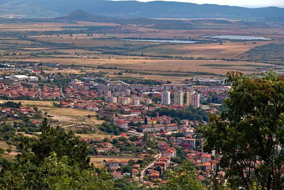 Karlovo and vicinities. View from the nearby mountain