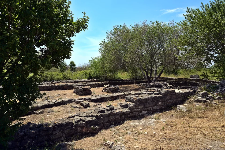 Ruins of the ancient city Bizone on top of the Chirakman hill.