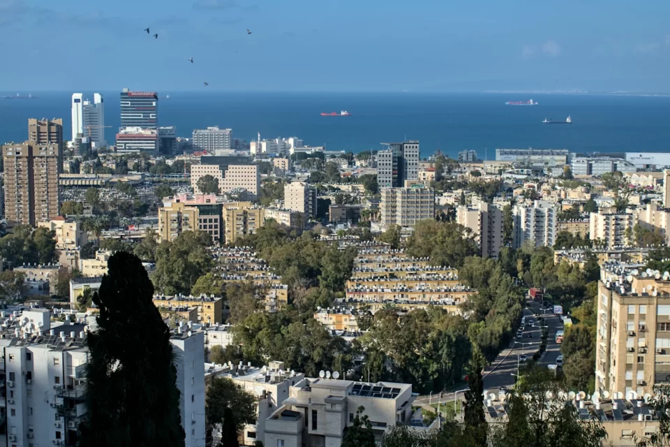 Panorama of Haifa Center from the mount Carmel