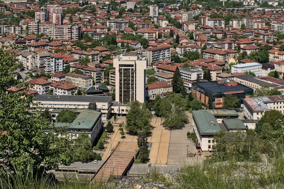 One of the Lovech central squares with the building of the regional administration and the mall