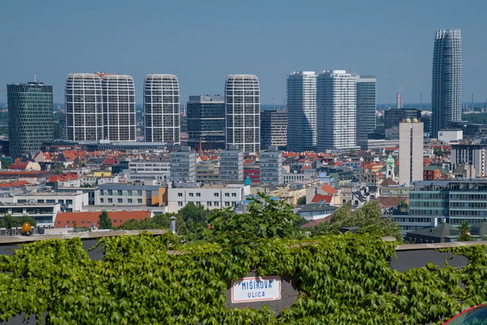 The view from Mishikova street.